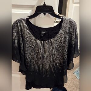 Alyx Black Blouse with Silver Accents